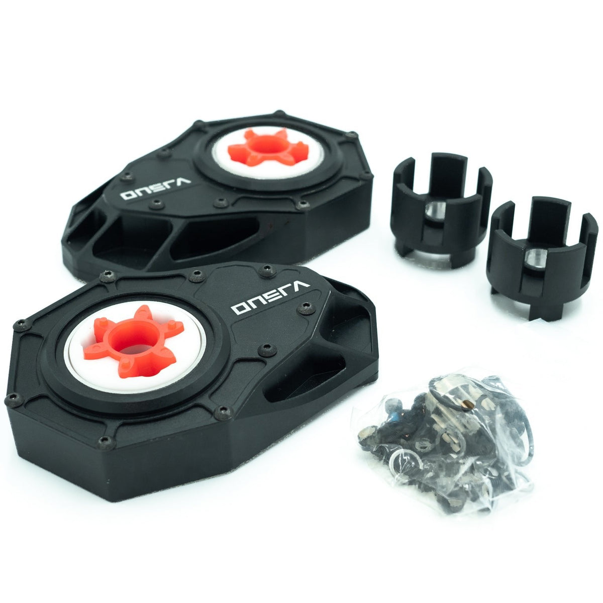 ONSRA VELAR gear drive kit with black housings, red gears and screws