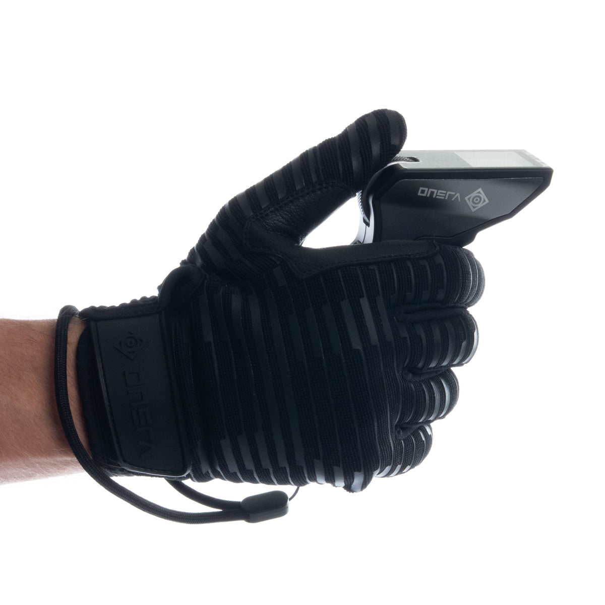 Gloved hand holding the ONSRA remote controller