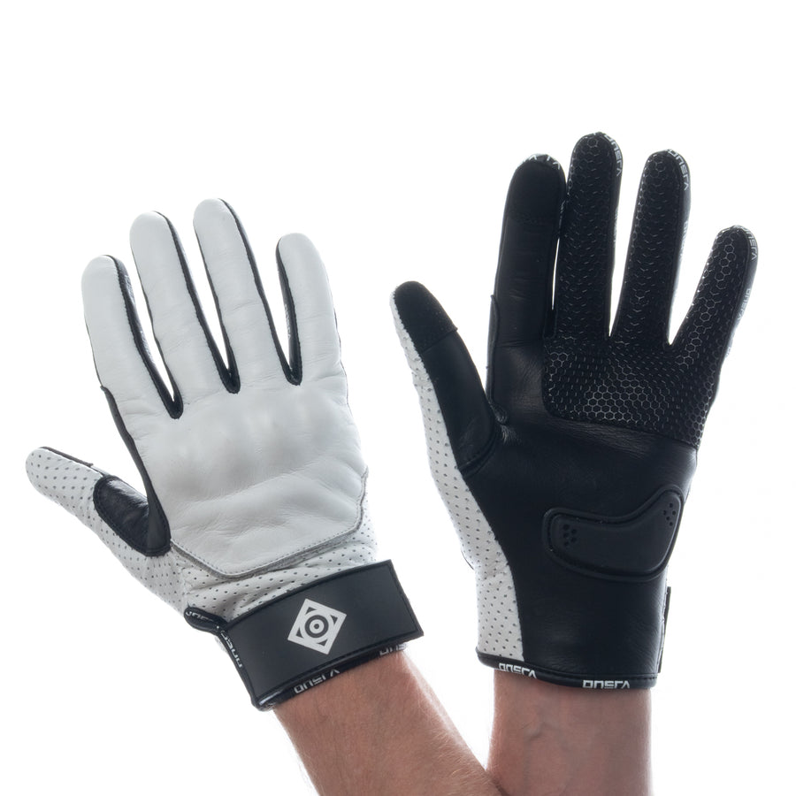 ULTRALIGHT Long-Finger White Motorbike & Eskate Gloves – S