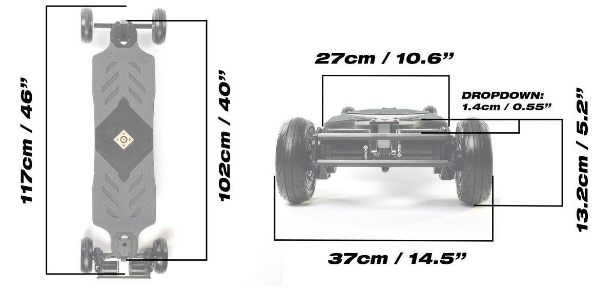 ONSRA BLACK Carve 4 Street measurements and dimensions