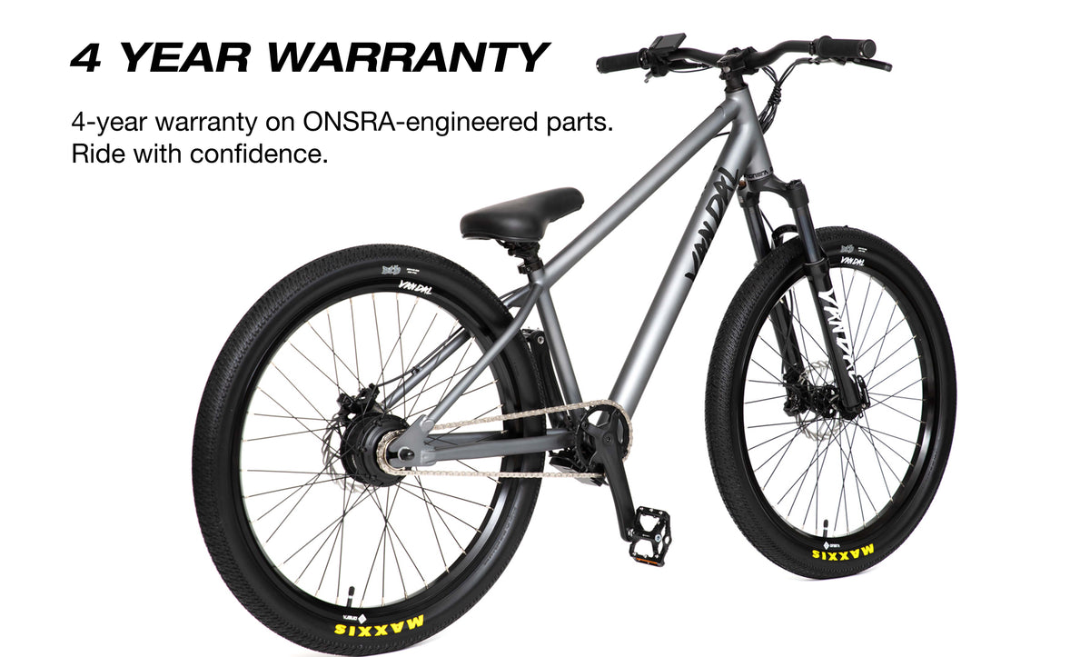 ONSRA VANDAL e-bike – 2-year warranty