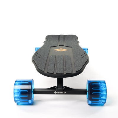 Challenger 2 electric skateboard with kicktail deck, all-CNC trucks and components, high performance esk8 longboard for commuting and carving