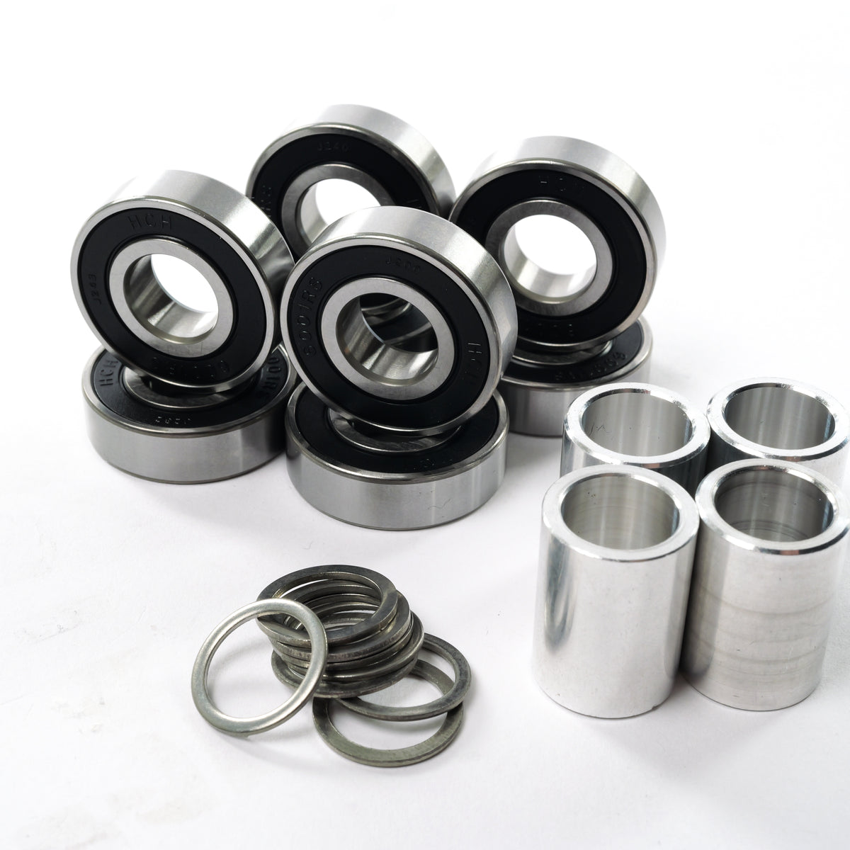 VELAR 2.0 Bearing Kit – 8x 6001RS + 4 Spacers + 8 Washers for 57mm CNC Hubs