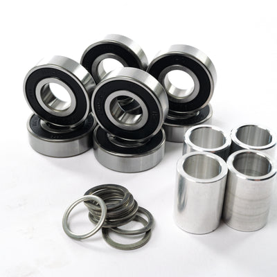 VELAR 2.0 Bearing Kit – 8x 6001RS + 4 Spacers + 8 Washers for 57mm CNC Hubs