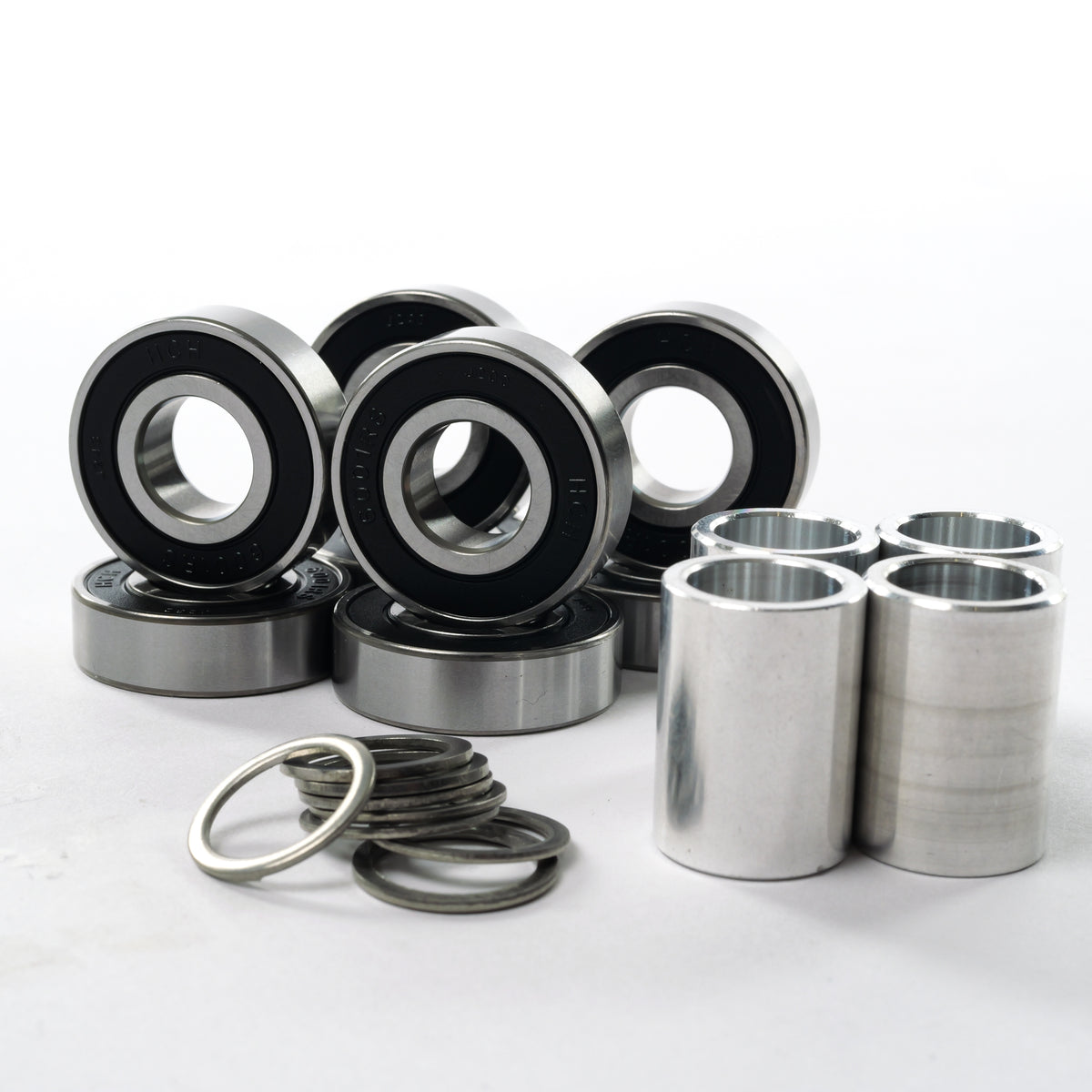 VELAR 2.0 Bearing Kit – 8x 6001RS + 4 Spacers + 8 Washers for 57mm CNC Hubs