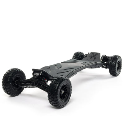 ONSRA VELAR electric longboard with full suspension, large all-terrain tires, and a powerful drivetrain built for fast, smooth off-road riding.