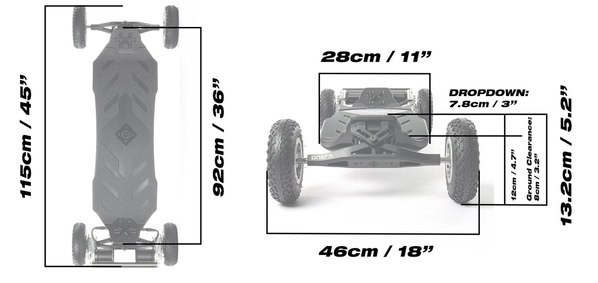 ONSRA VELAR 2.0 Gear Drive measurements and dimensions